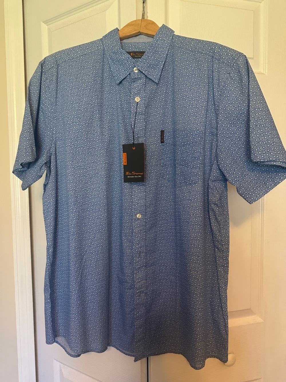 Ben Sherman Blue Short-Sleeve Button-Up Shirt